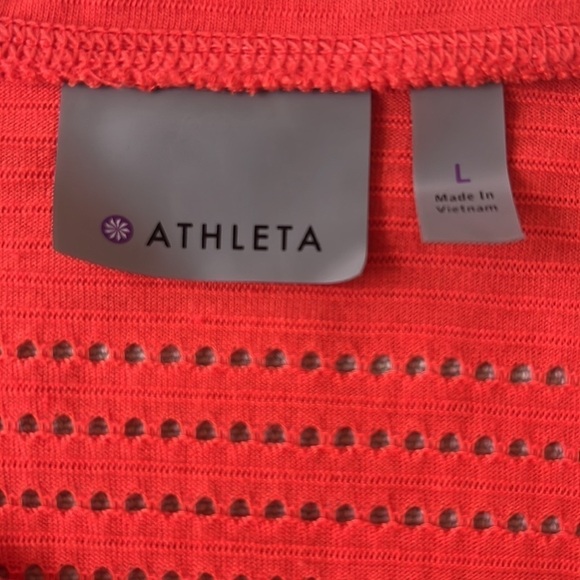 Athleta Orange Limitless, Perforated Mesh Long Sleeve Pullover Athletic Top - Picture 6 of 9
